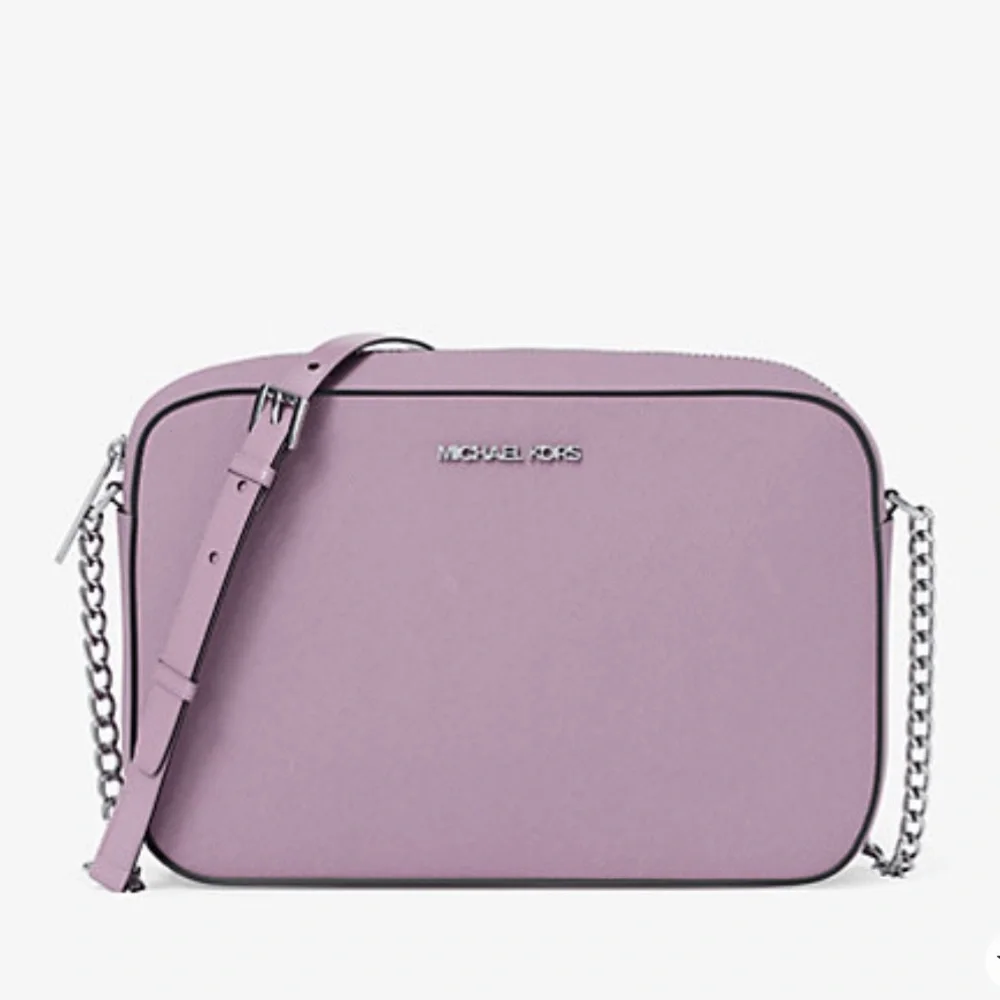 MICHAEL KORS Jet Set Large Saffiano Leather EW Crossbody Bag Light Quartz NWT